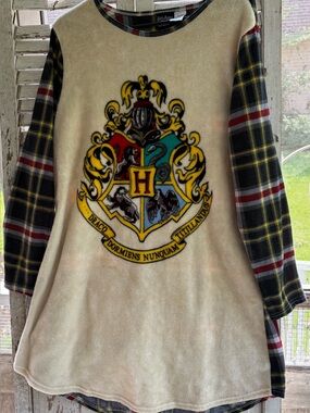 Harry Potter Girls' Hogwarts Houses Crest Raglan Pajama Nightgown-All Houses CL